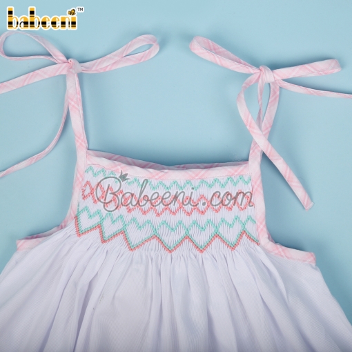 Geometric smocking two strap dress – BB3060A
